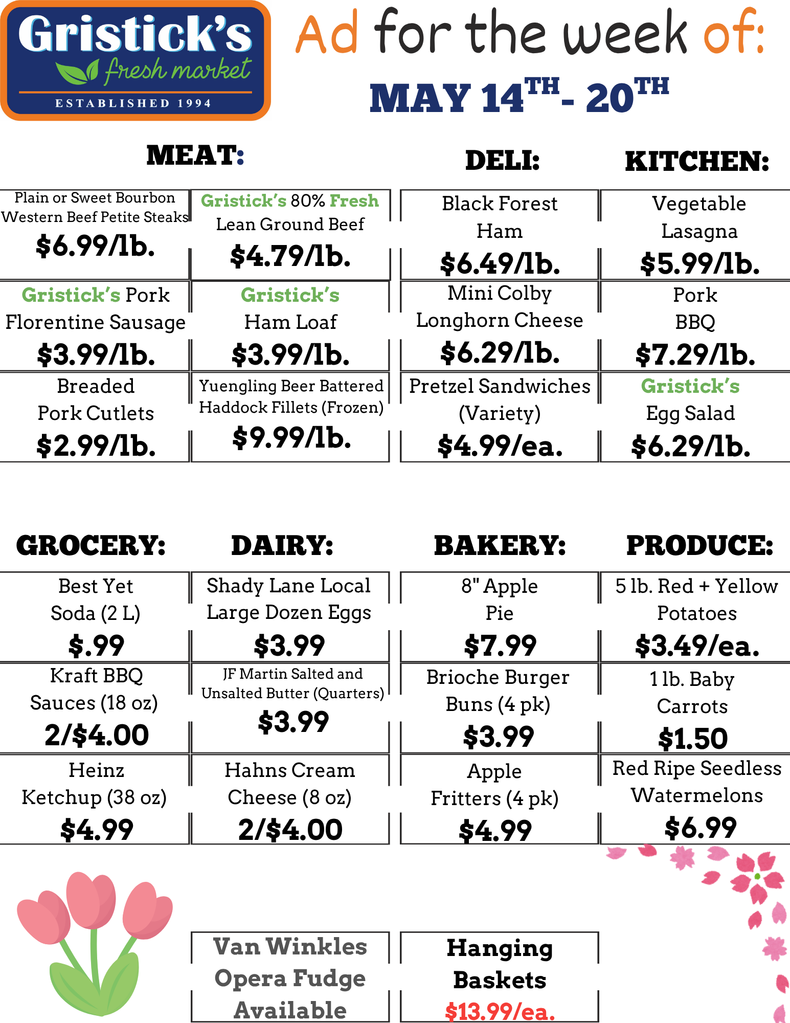 A grocery store ad for the week of May 14th - May 20th
