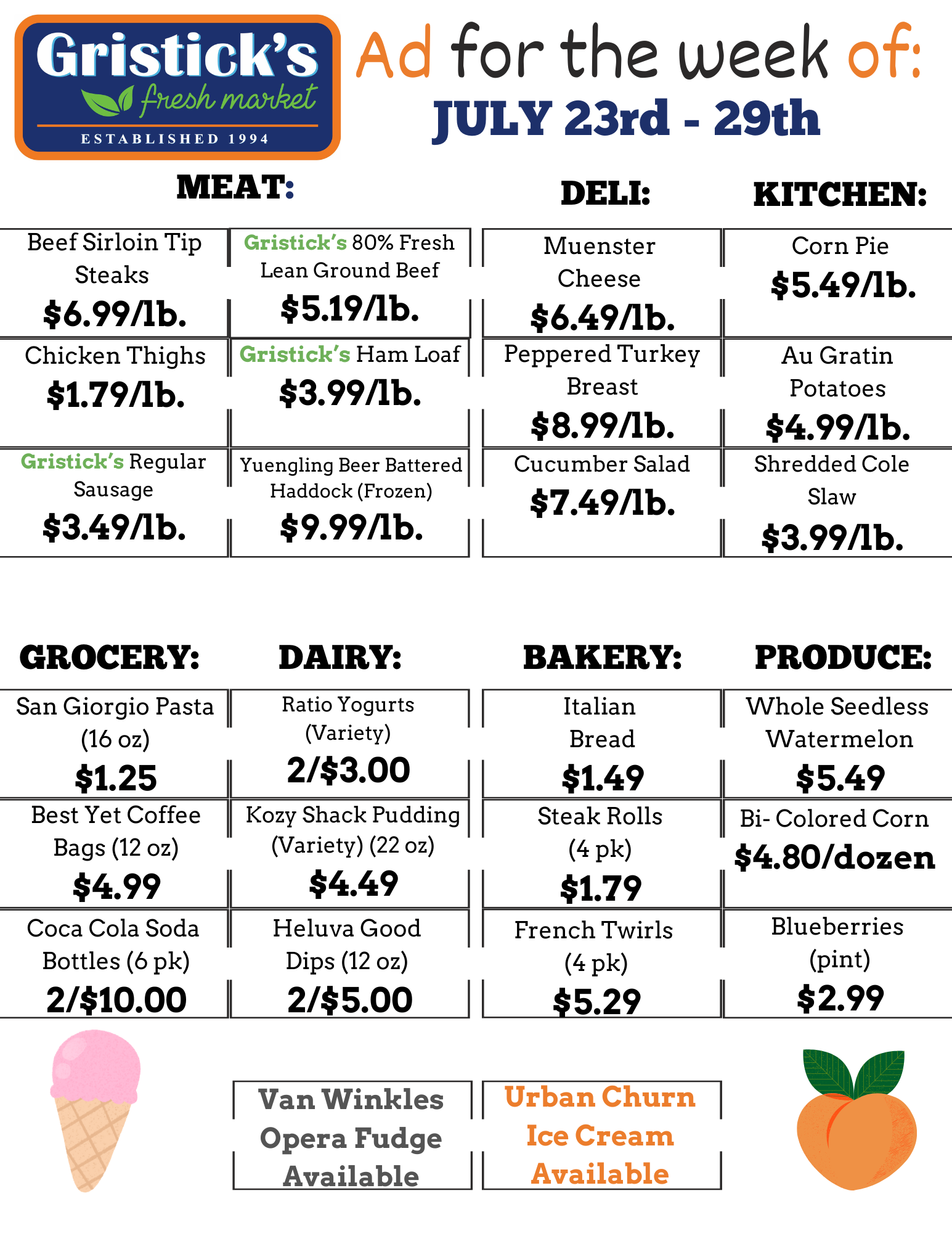 A grocery store ad for the week of July 23rd  - July 29th
