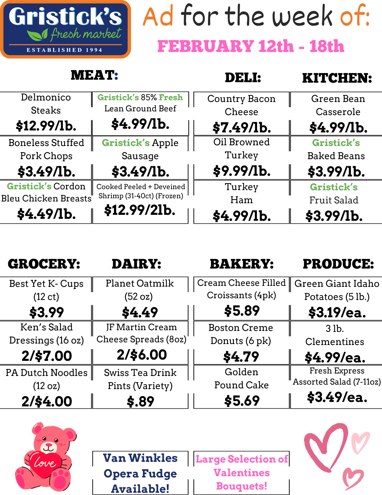 A grocery ad for the week of february 12th - 18th