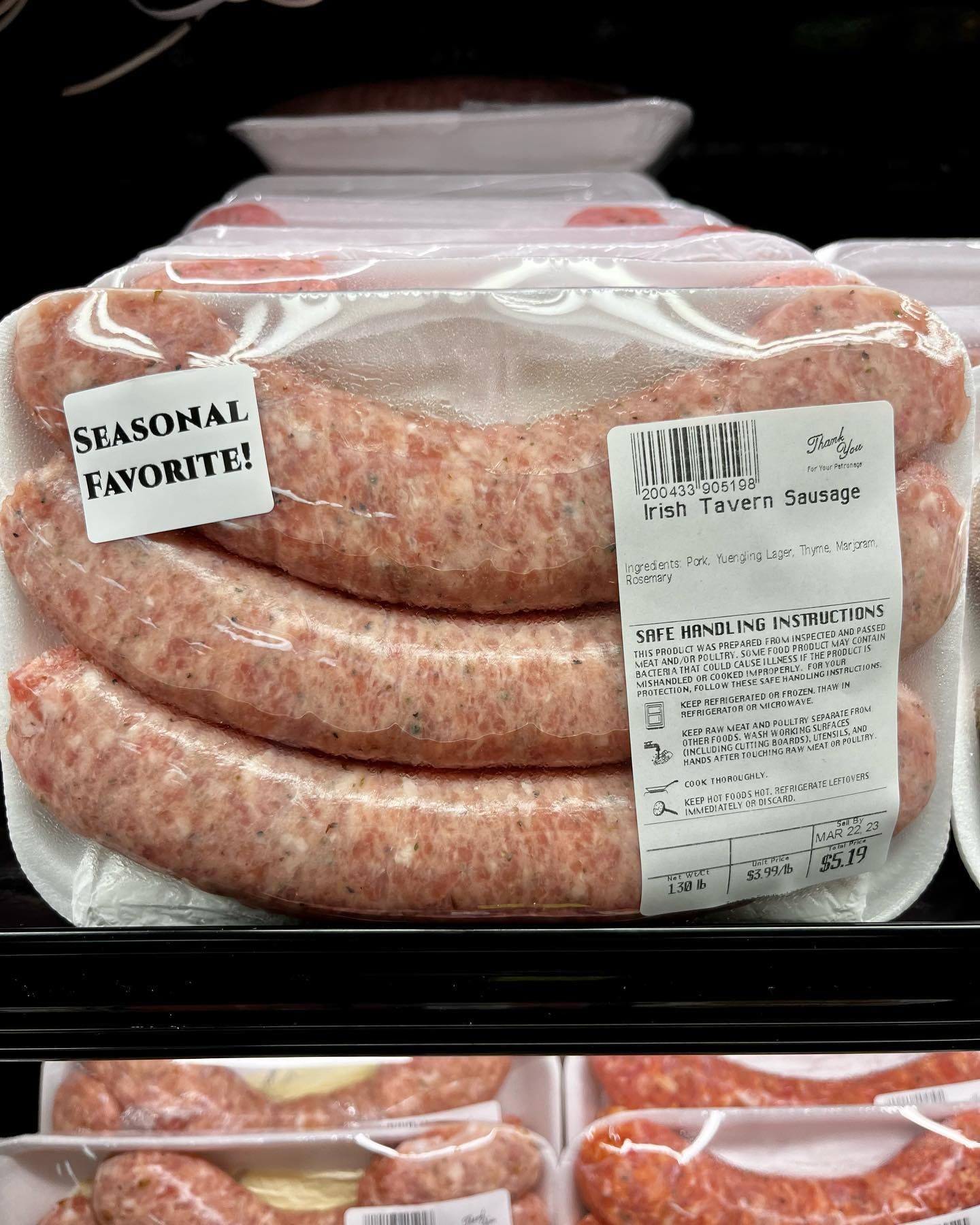 Irish Tavern sausages