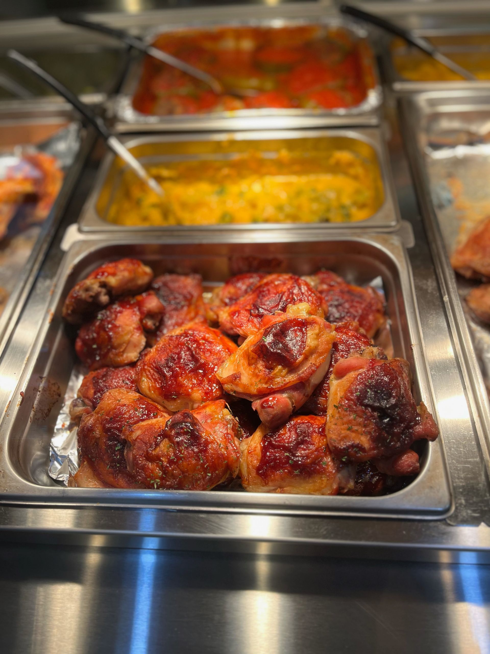 deli hot food - chicken thighs