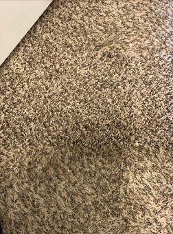 A close up of a brown carpet on a staircase.