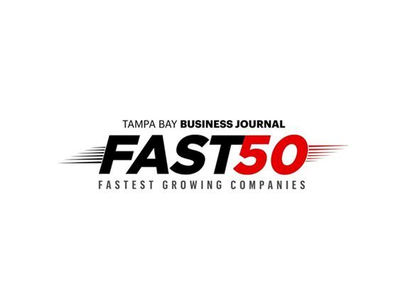 Tampa Bay Business Journal FAST50 logo with red and black text, “Fastest Growing Companies” tagline