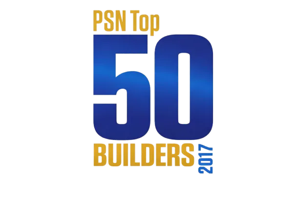 PSN Top 50 Builders 2017 logo in blue and gold text
