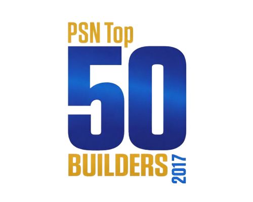 PSN Top 50 Builders 2017 logo in blue and gold