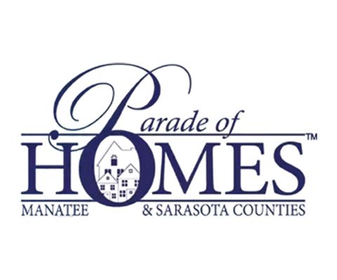 Paradise of Homes logo for Manatee & Sarasota Counties in navy and white