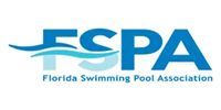 Florida Swimming Pool Association logo in blue and teal text on a white background