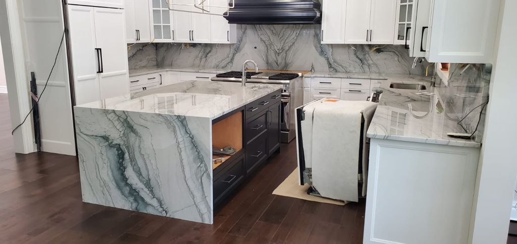 White Marble Kitchen Countertop