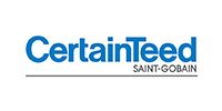 CertainTeed Saint-Gobain logo in blue with black underline