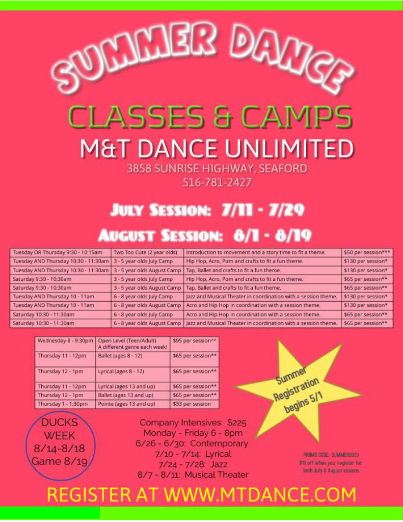 Our Schedule M & T Dance Unlimited