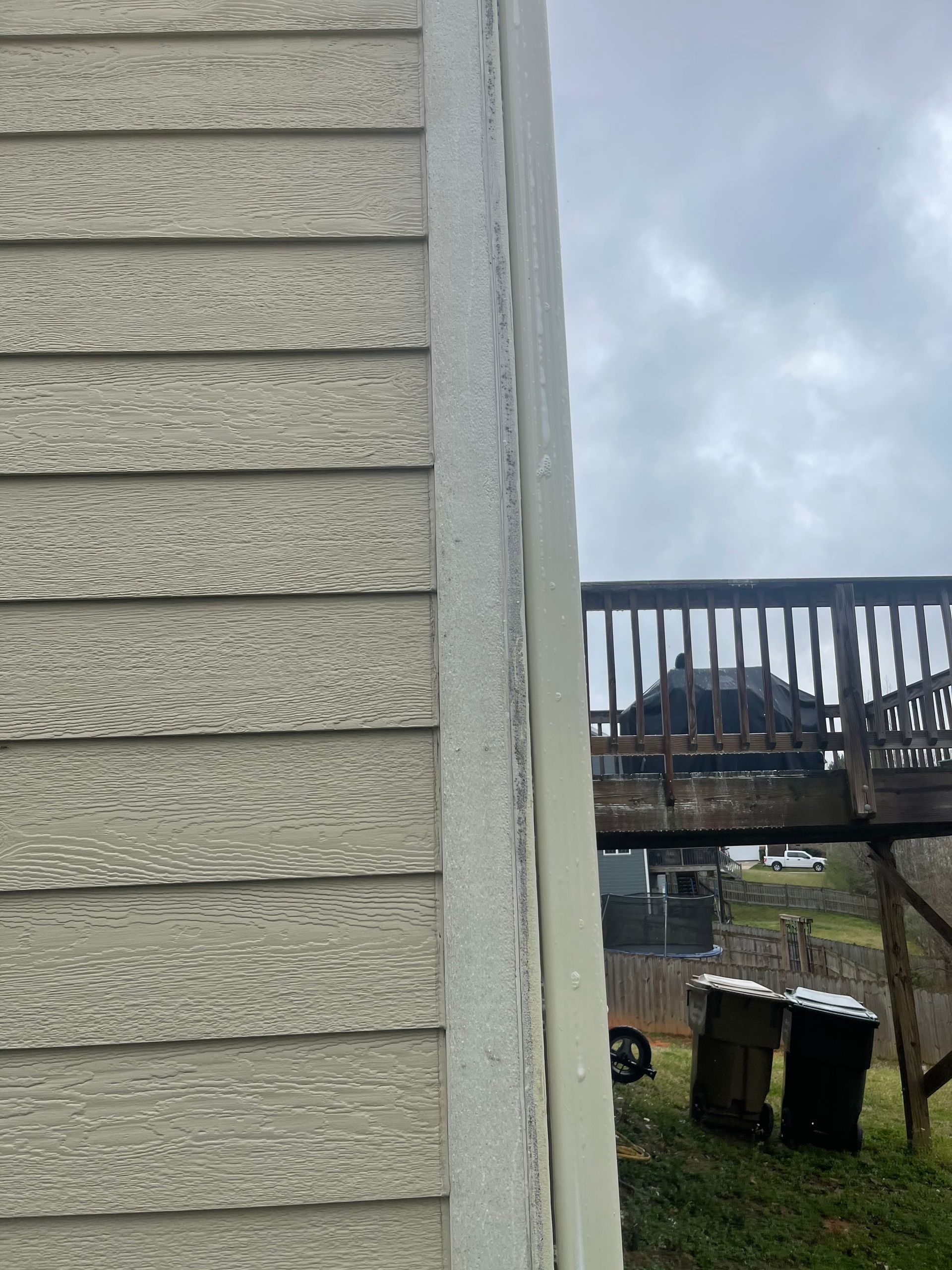 Before wash edge of wall