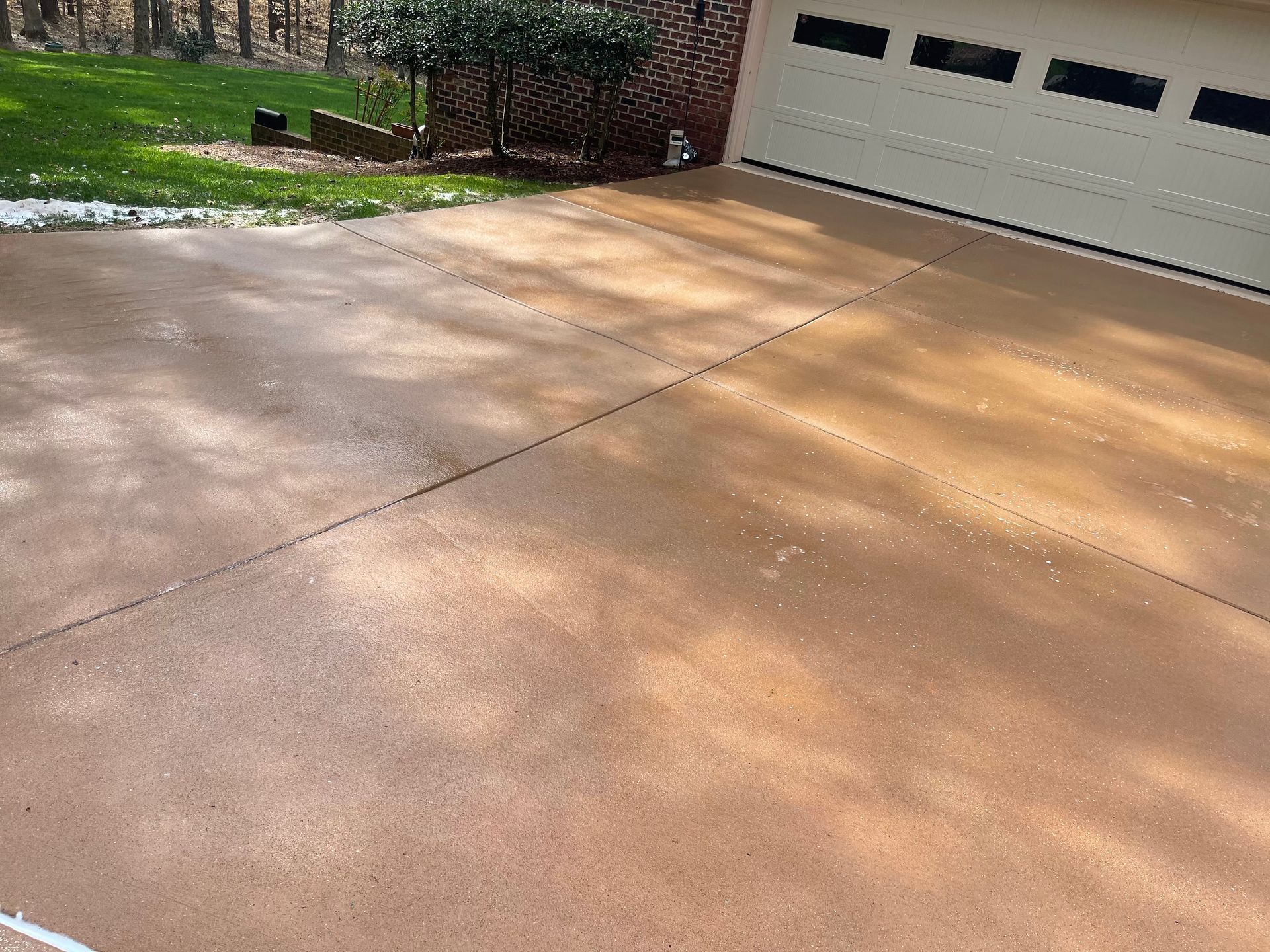 After washed up driveways