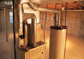Heating system at basement
