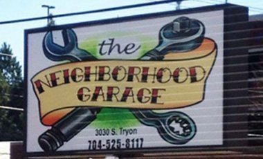 The Neighborhood garage sign board