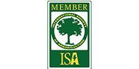 Green ISA member logo with a tree inside a circle and “MEMBER” at top, “ISA” at bottom