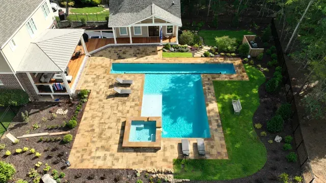 Custom geometric pool in Milton, GA
