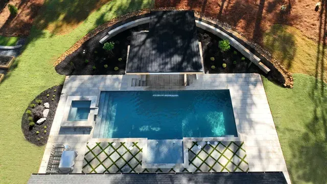 Custom geometric pool builder in Cumming, GA