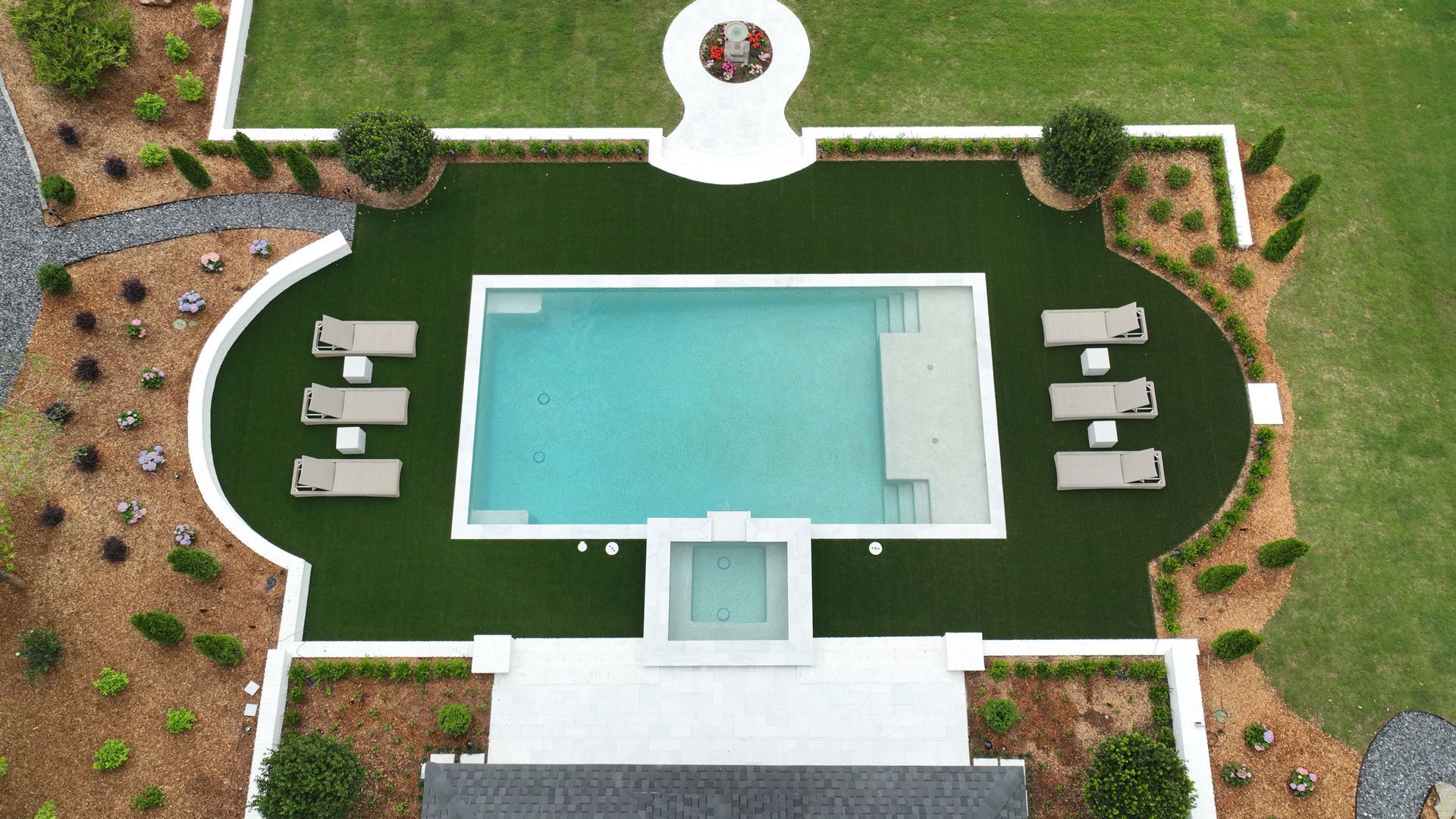 Geometric pool renovation in Marietta, GA
