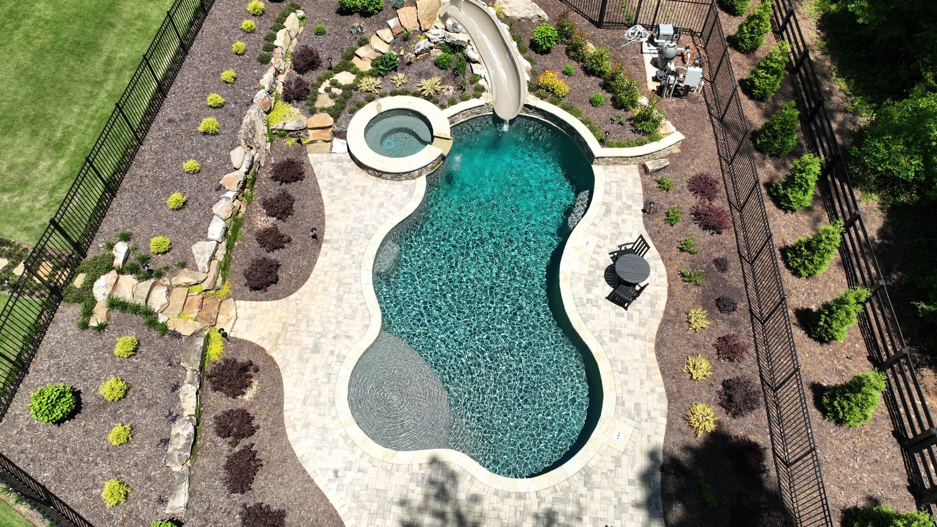 Freeform pool renovation in Marietta, GA