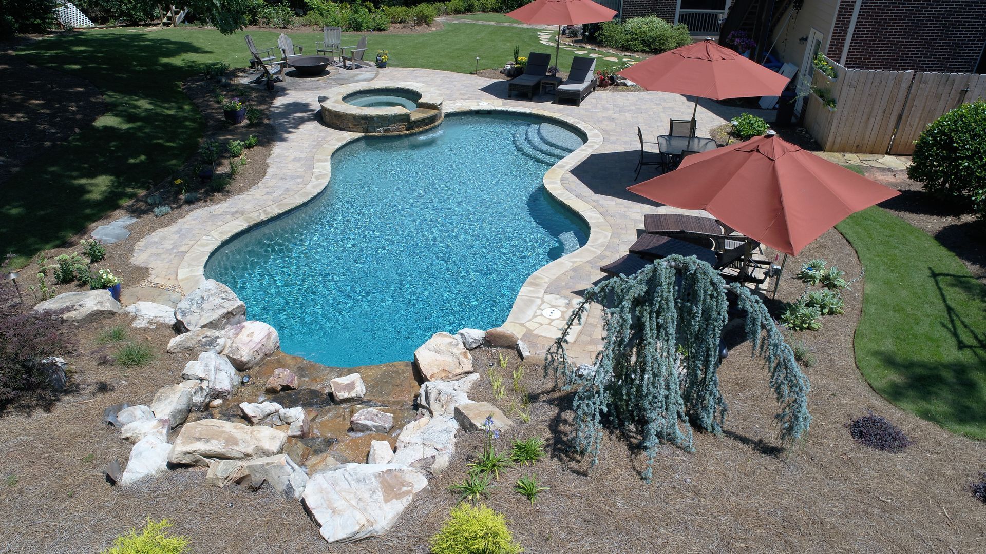 Freeform pool renovation in Sugar Hill, GA