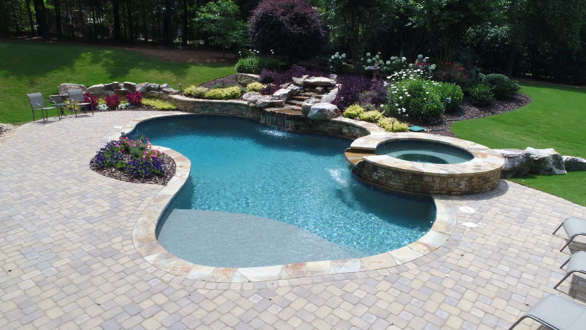 Freeform pool renovation in Buford, GA