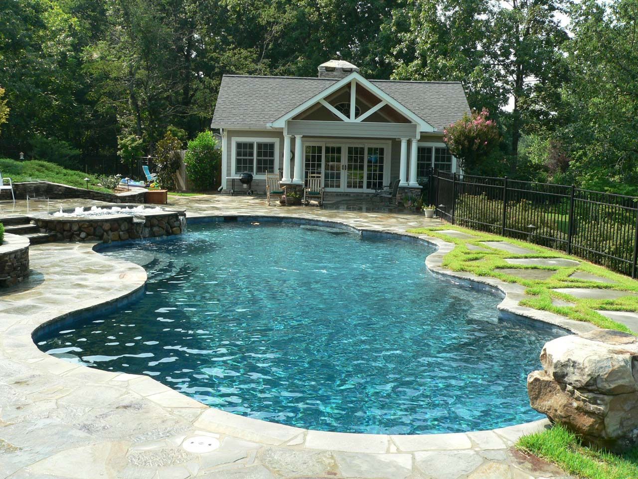 Renovated freeform pool in Dahlonega, GA