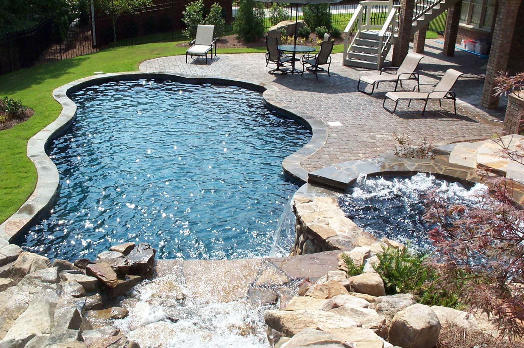 Custom freeform pool in Flowery Branch, GA
