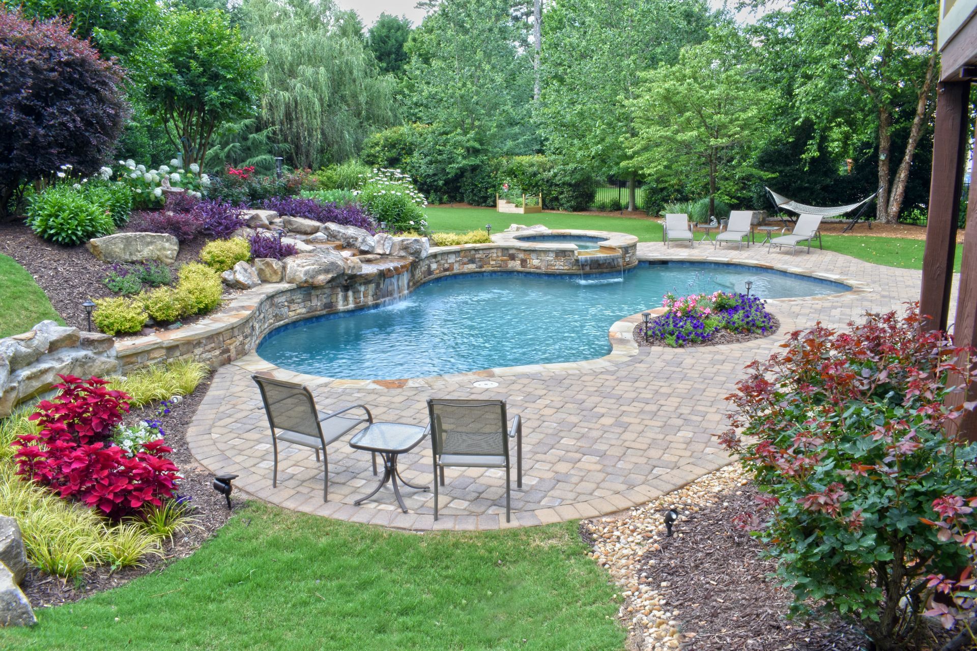 Renovated freeform pool in Johns Creek, GA