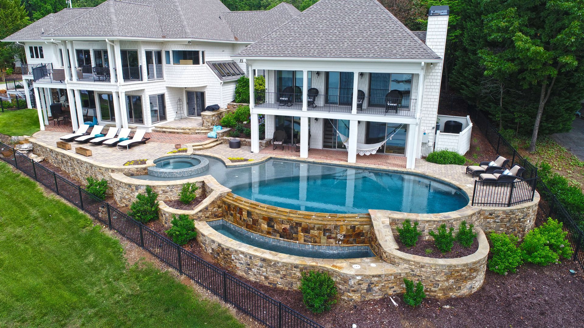 Renovated freeform pool in Woodstock, GA