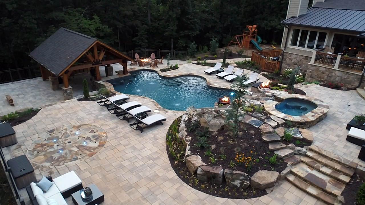 Custom freeform pool in Suwanee, GA