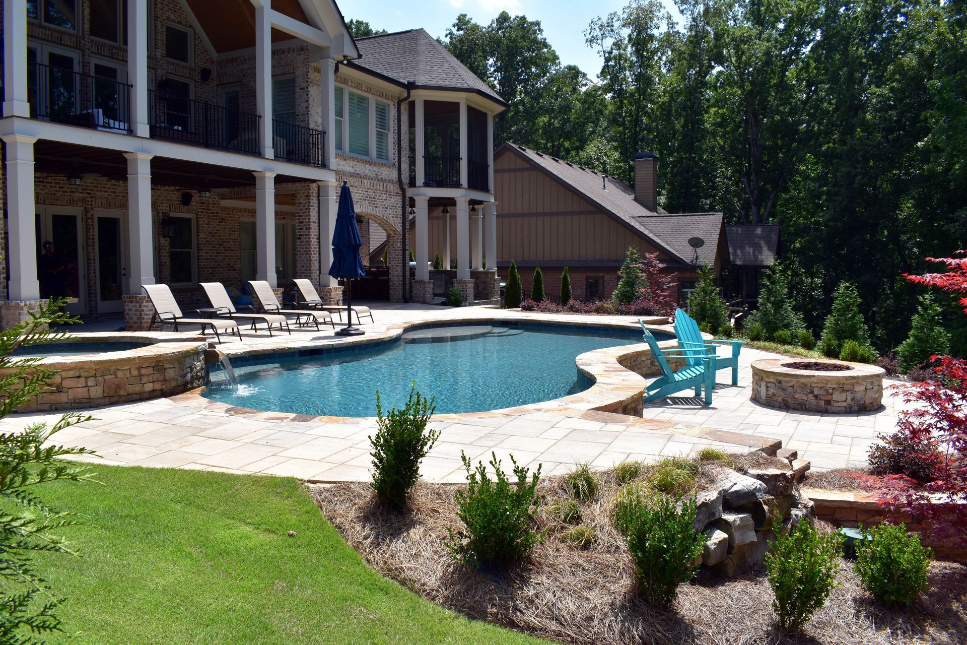 Renovated freeform pool in Marietta, GA