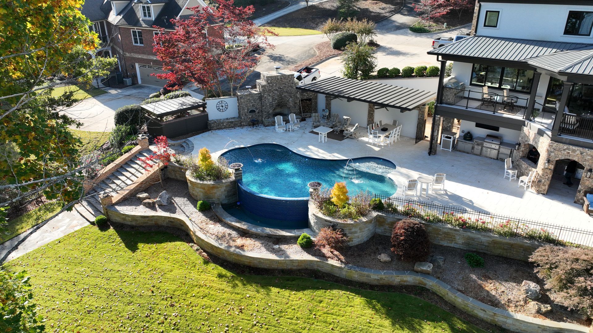 Custom freeform pool in Roswell, GA