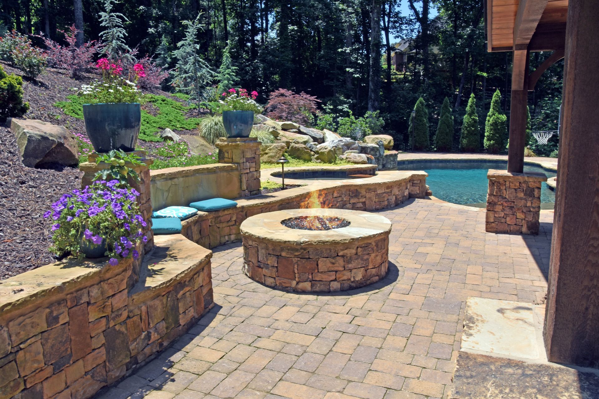 Renovated freeform pool in Alpharetta, GA