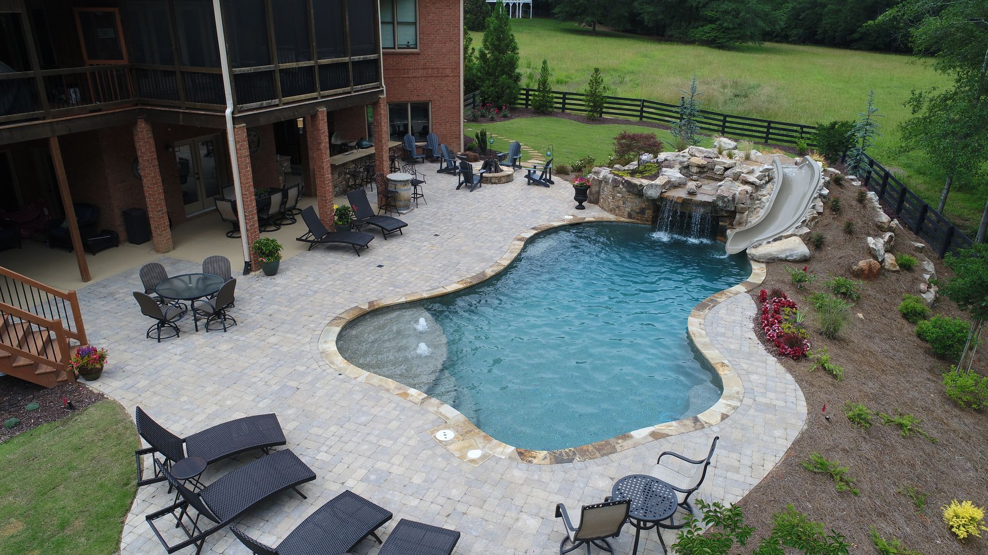 Custom freeform pool in Dawsonville, GA