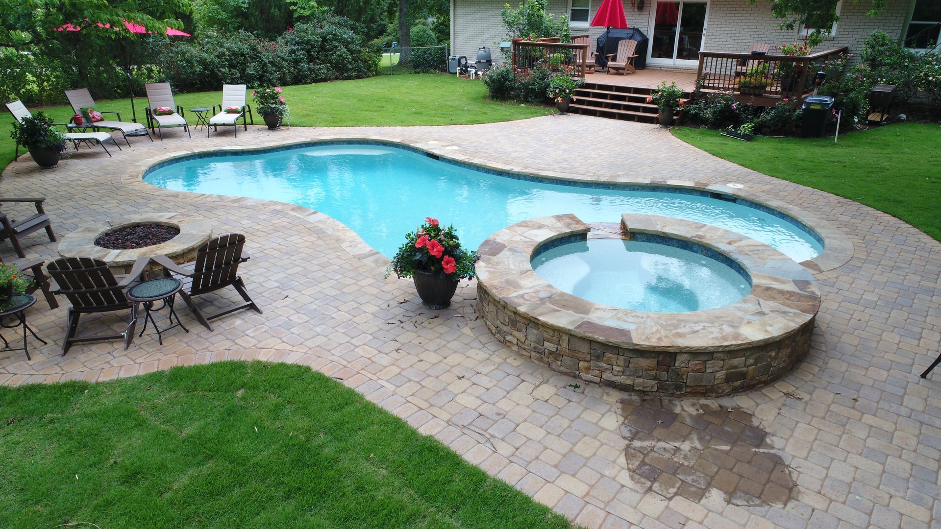 Freeform pool renovation in Milton, GA