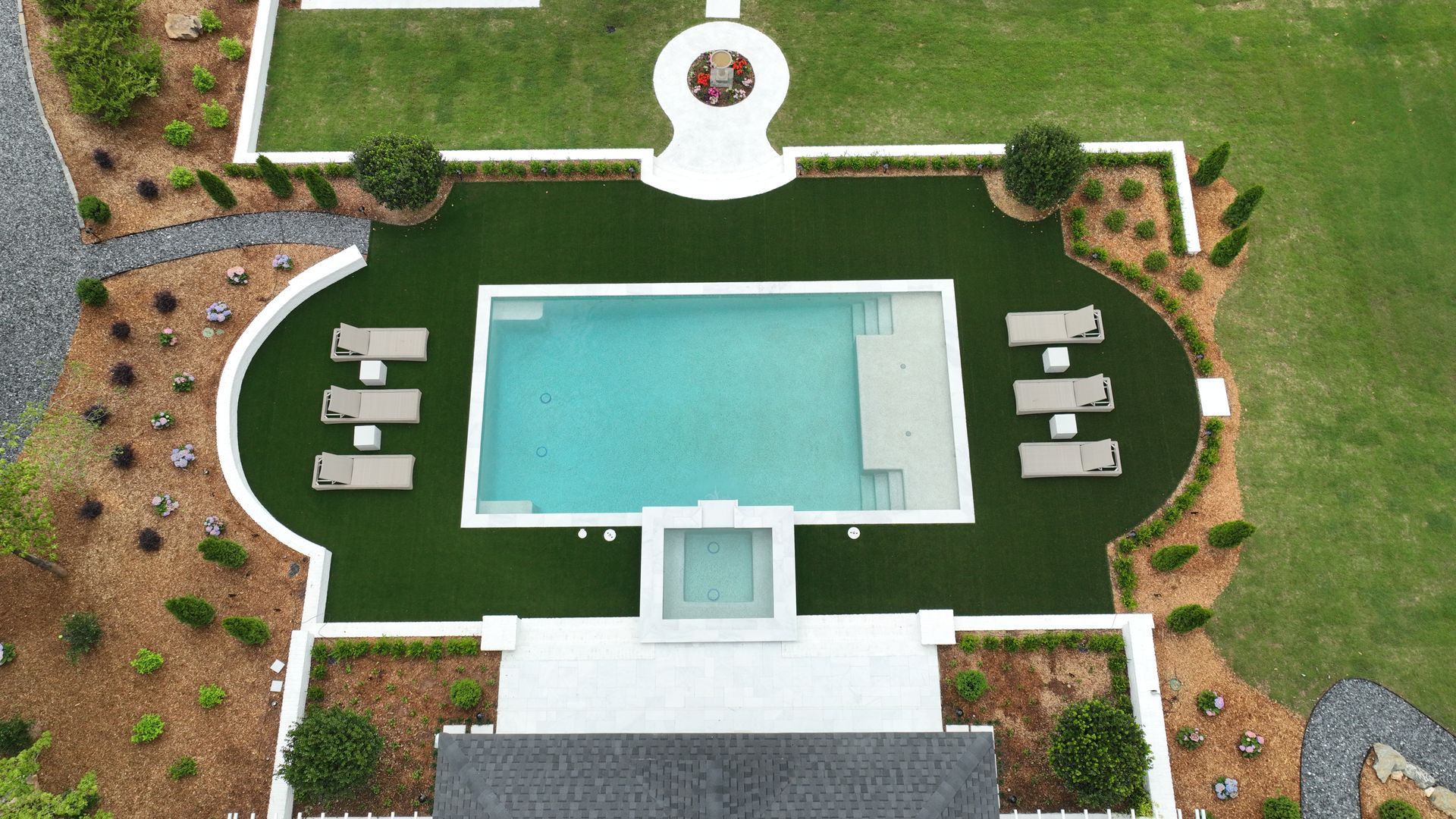 Renovated geometric pool in Woodstock, GA