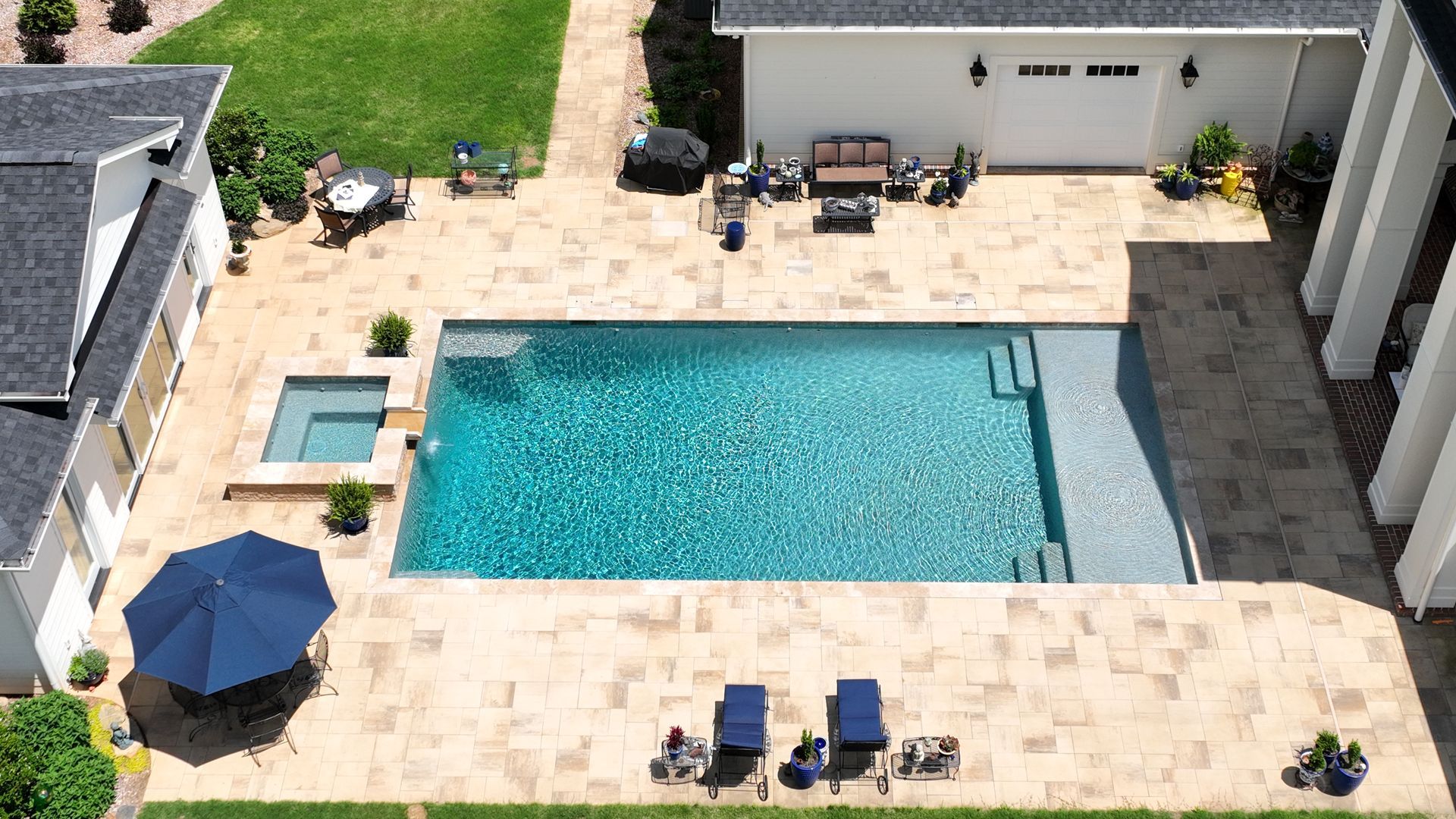 Renovated geometric pool in Ball Ground, GA