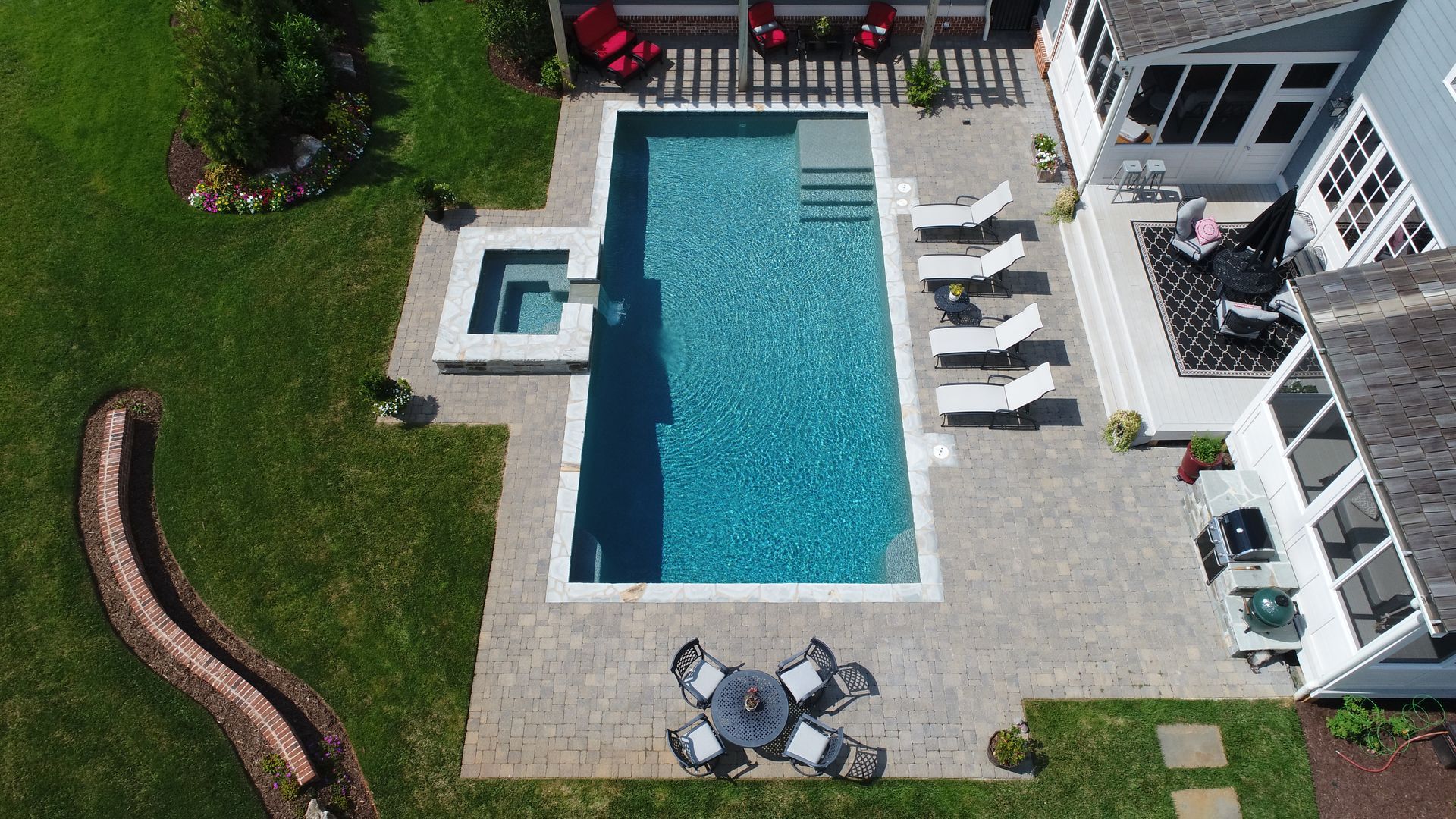 Renovated geometric pool in Buford, GA