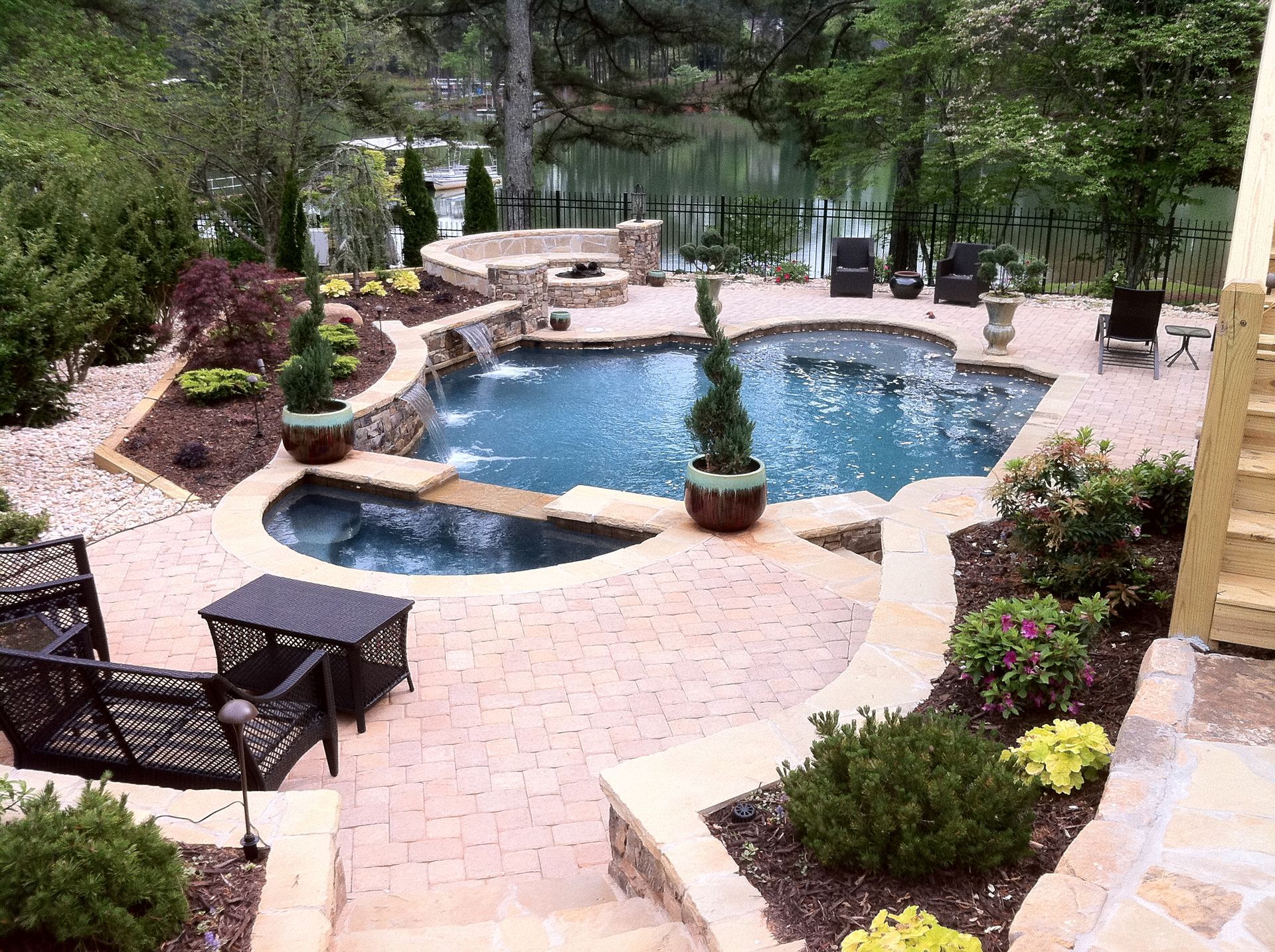 Renovated geometric pool in Cumming, GA