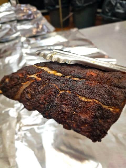Rack of ribs with dark bark 