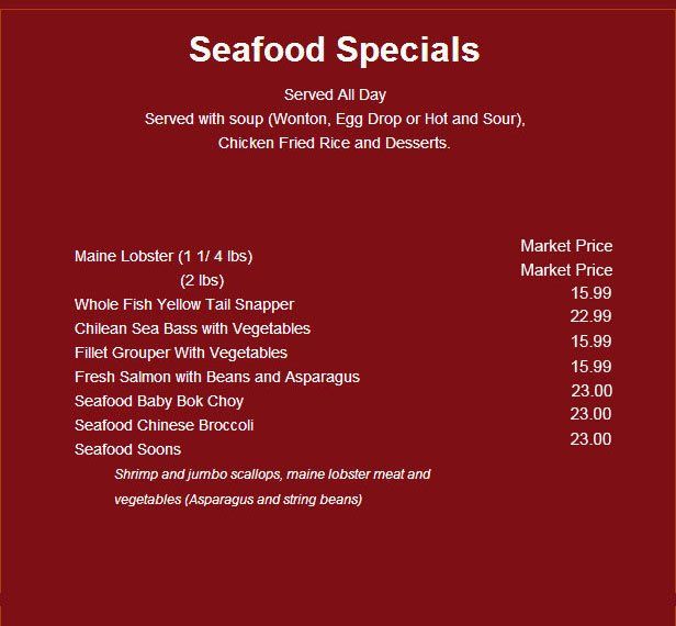 China Gardens Early Bird Special Menu Delray Beach, FL