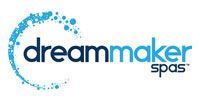 Dreammaker spas logo with blue water droplet design.