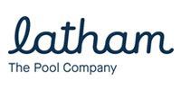 Latham logo with dark blue cursive text 