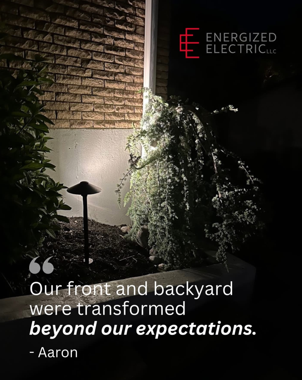 A quote from aaron says that our front and backyard were transformed beyond our expectations.