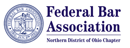 Logo of Federal Bar Association, Northern District of Ohio Chapter. Blue seal and text on white background.