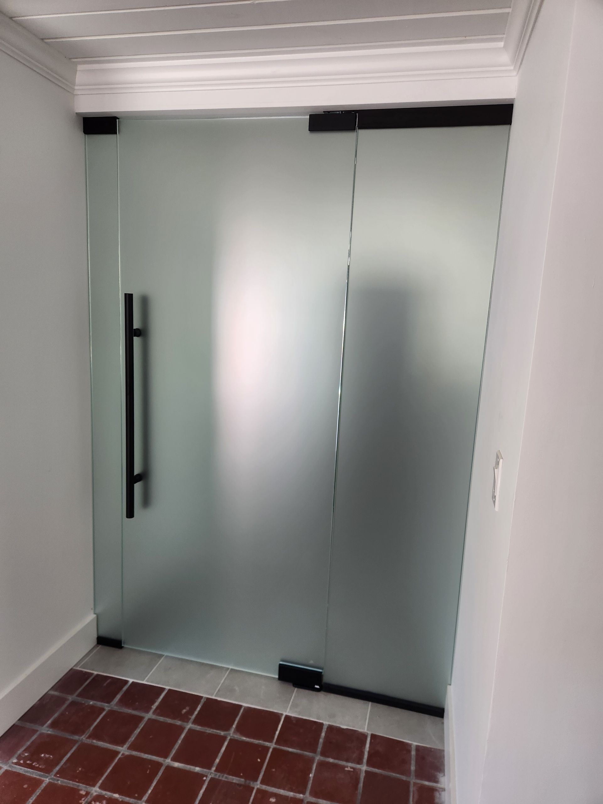 Matte glass door