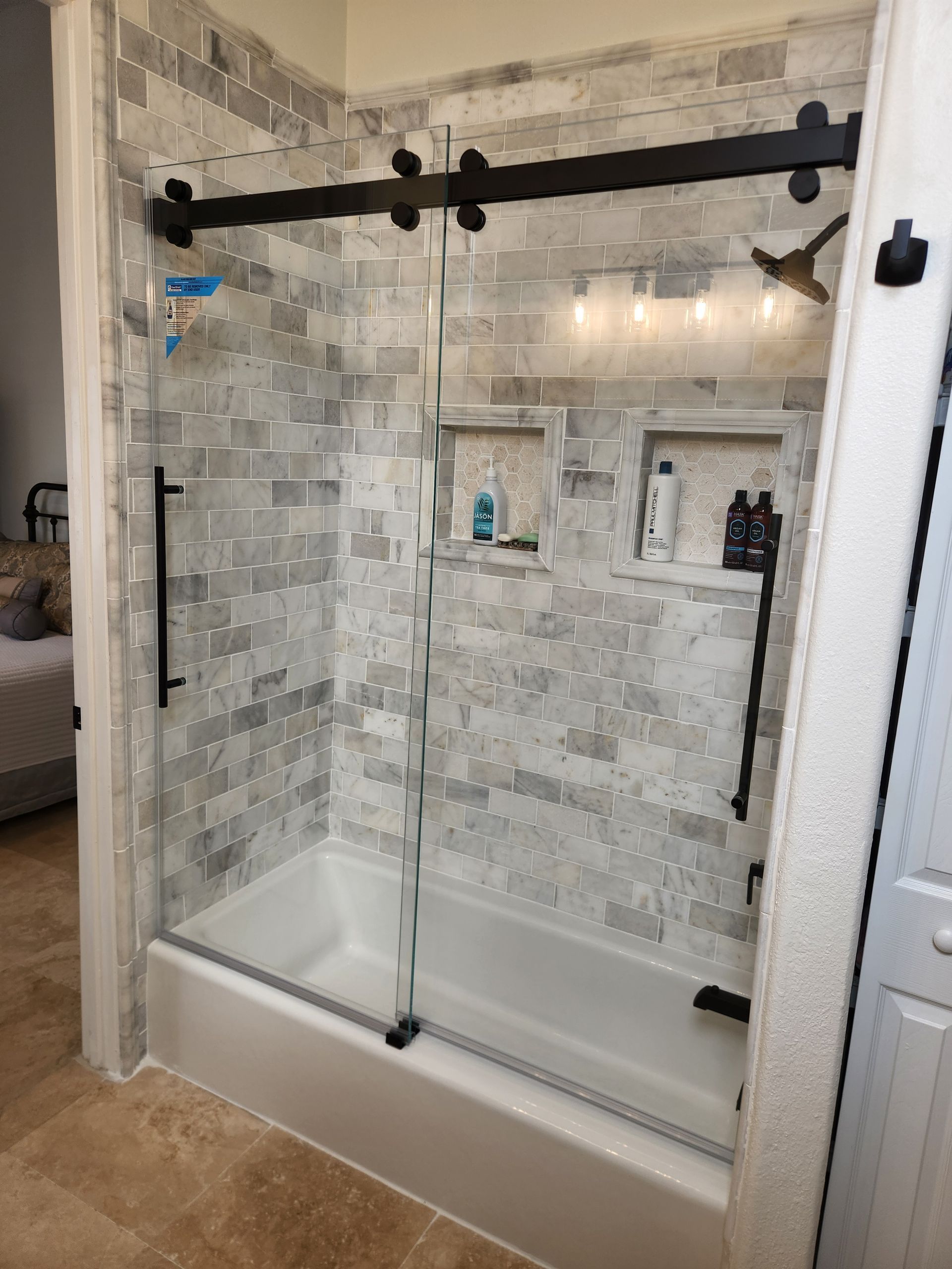 3/8” Low Iron Glass CRL Brixen Bypass Matte Black