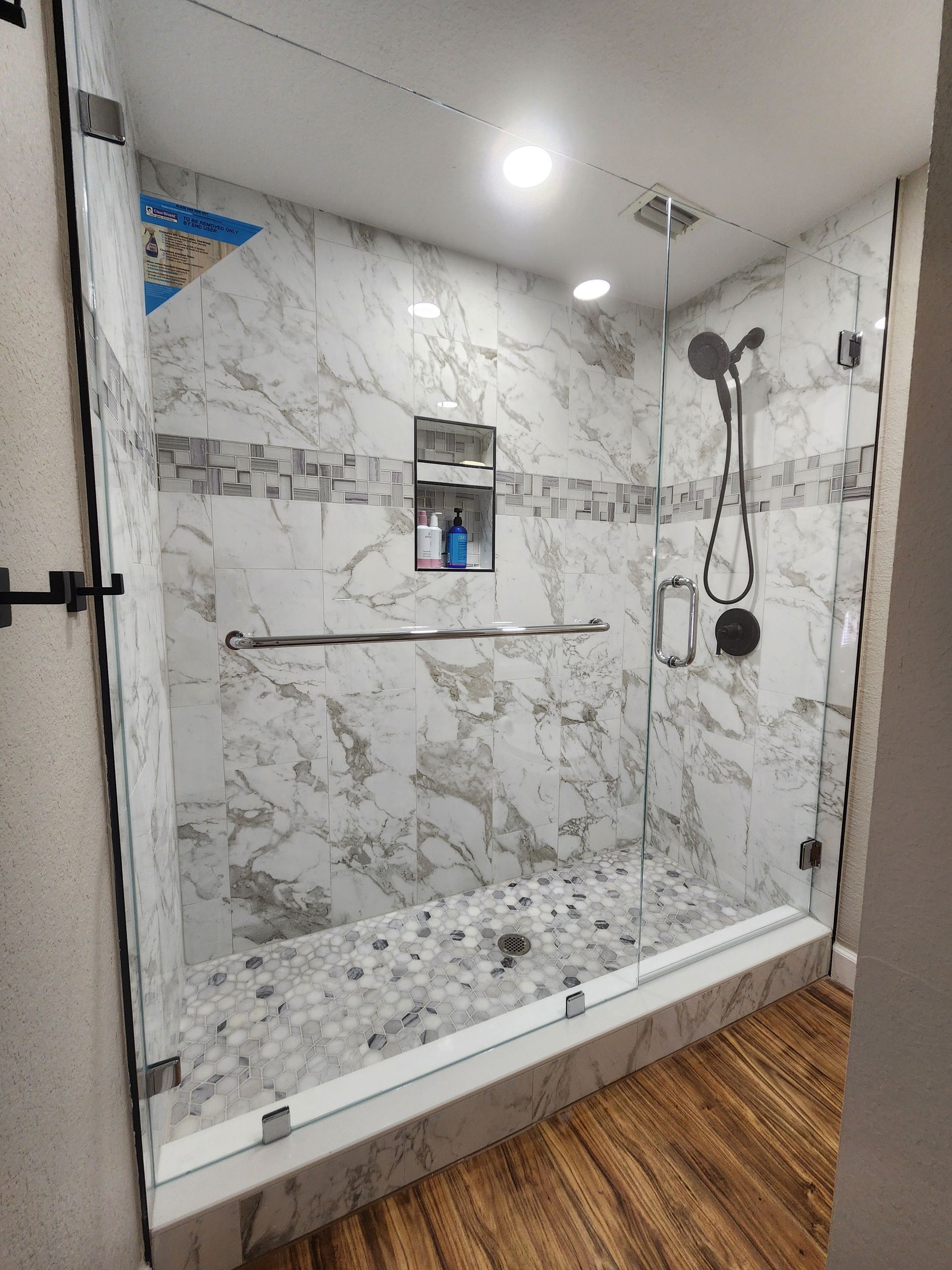 Low Iron Glass with Chrome Clamps