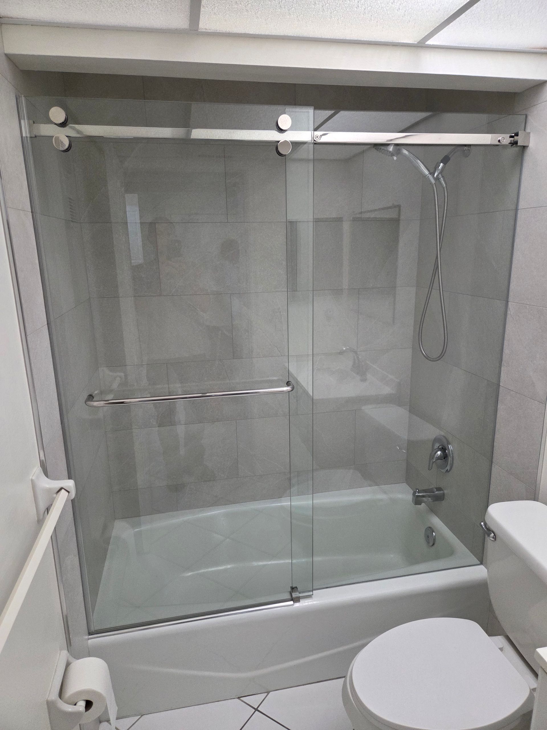 Clear Glass Serenity Slider Chrome