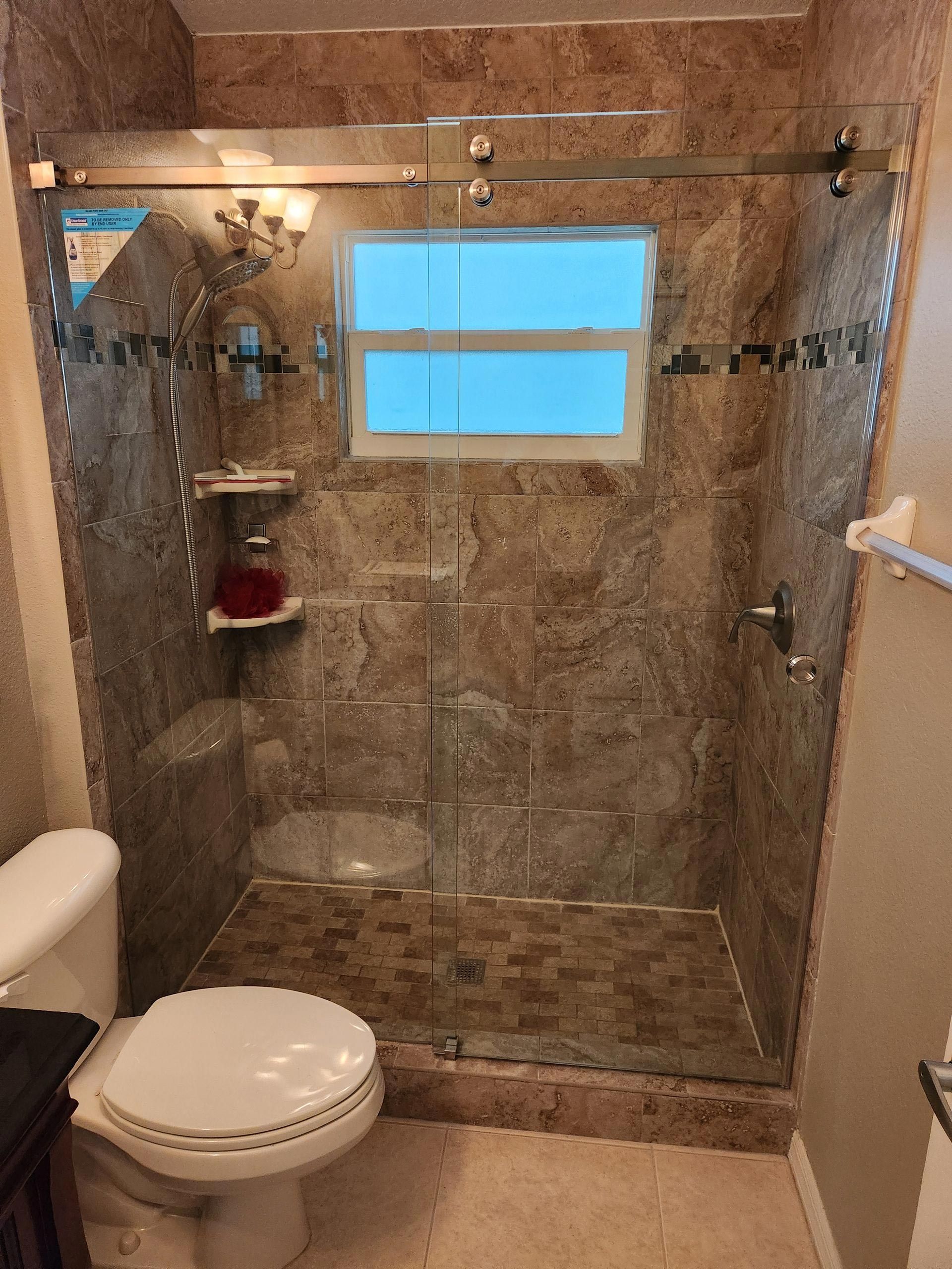 3/8” Clear Glass CRL Serenity Slider Brushed Nickel